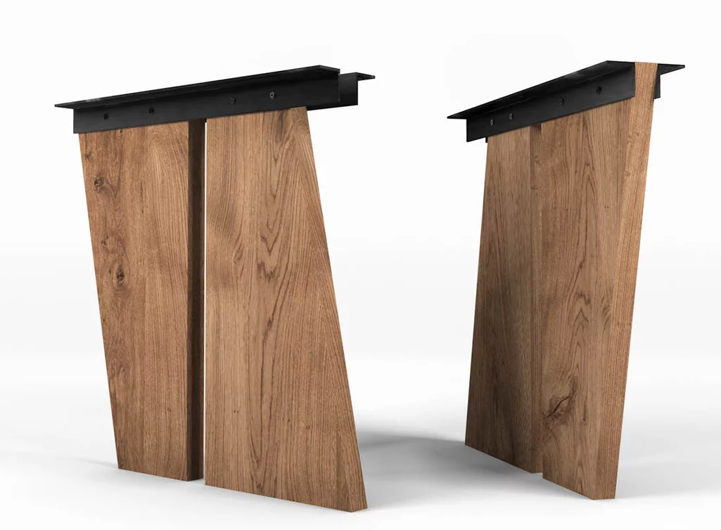 Moderne Esstischwangen aus Holz nach Maß gefertigt verschiedene Oberflächen stehen zur Auswahl