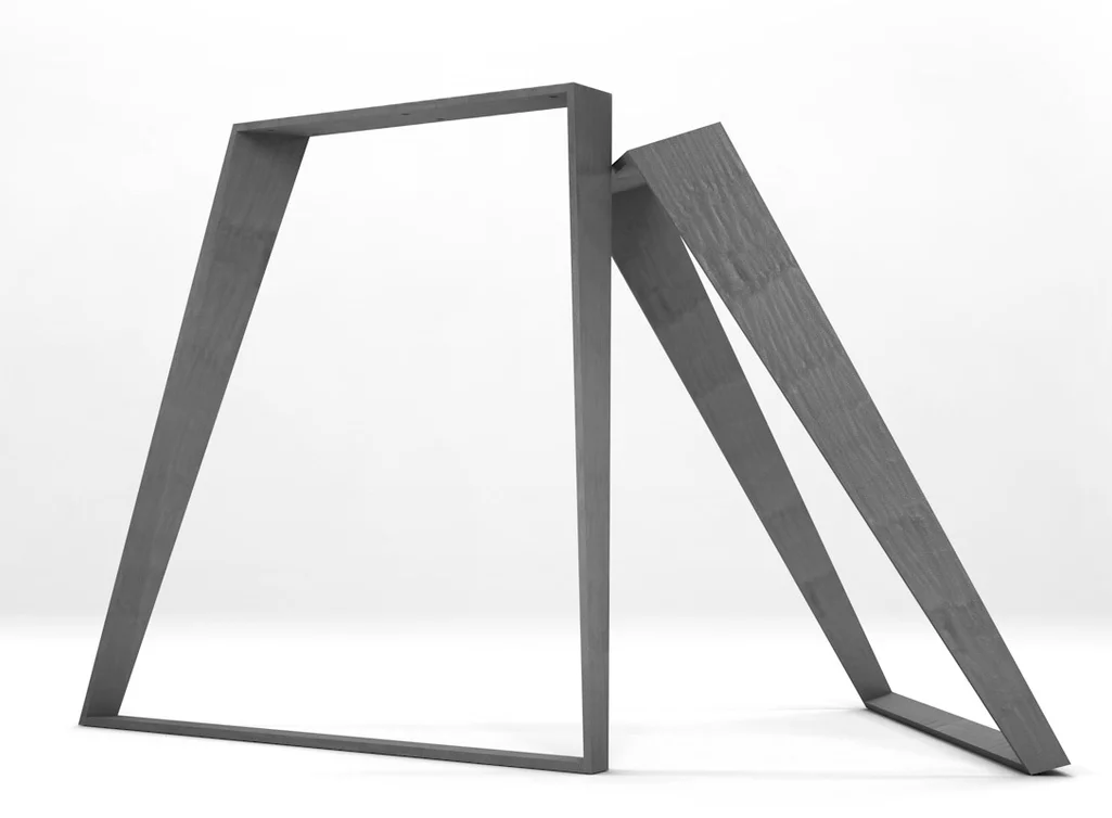 Tischgestell nach Maß Stahlkufen konisch zu laufend gefertigt