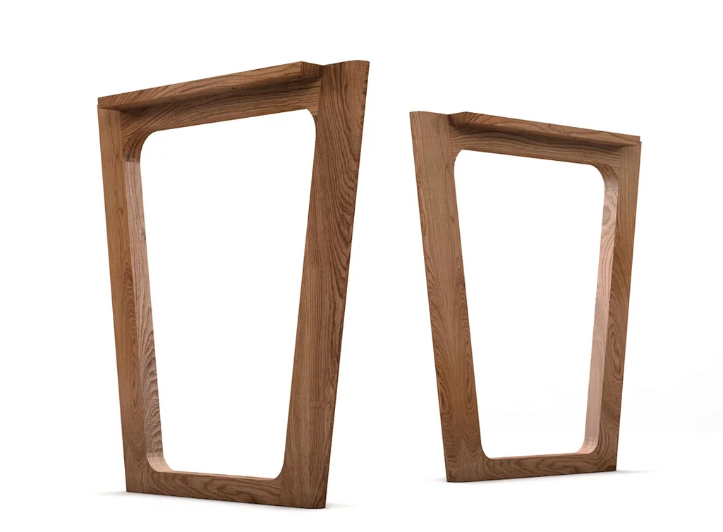 Holz Tischkufen konisch nach Maß Holz Tischkufen konisch nach Maß