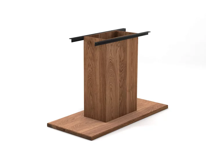 Holz Mittelfuß Tischgestell nach Maß aus purem Massivholz gefertigt.
