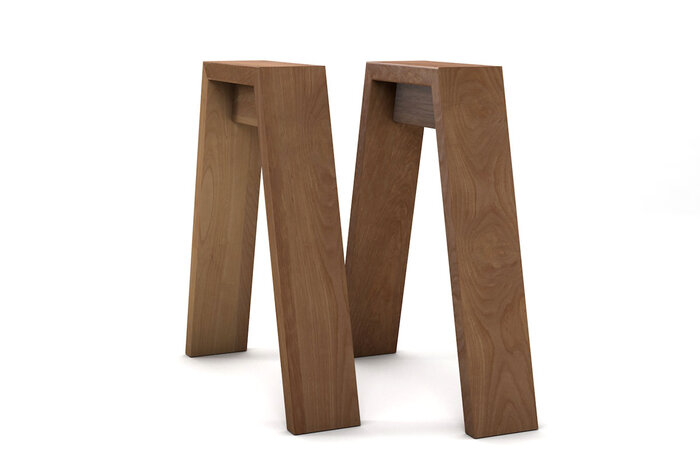 Massivholz Tischgestell in Buche gefertigt auf Maß in vollmassiver Ausführung