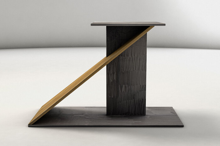Tischgestell nach Maß aus Holz und Stahl in massiver Ausführung