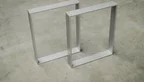 Vollmassive Tischkufen aus Stahl-Flachband-Profilen - Abbildung in RAL9006