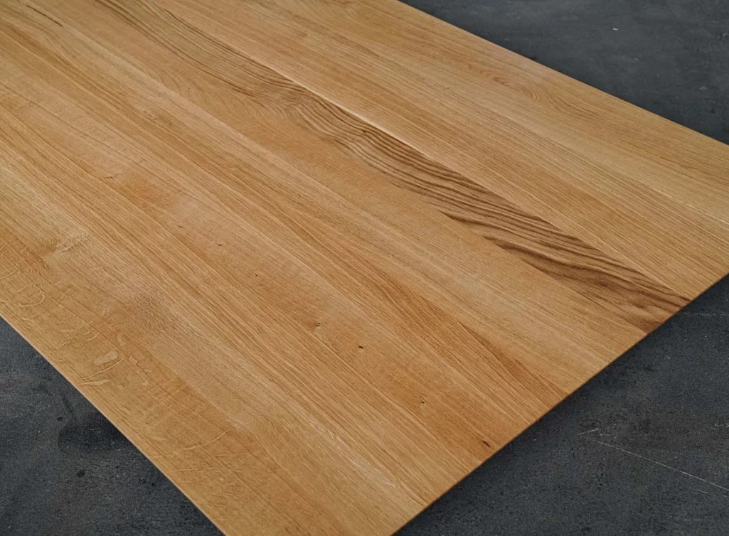 Tischplatte Eiche mit Facettenkante astfrei 240x110c,