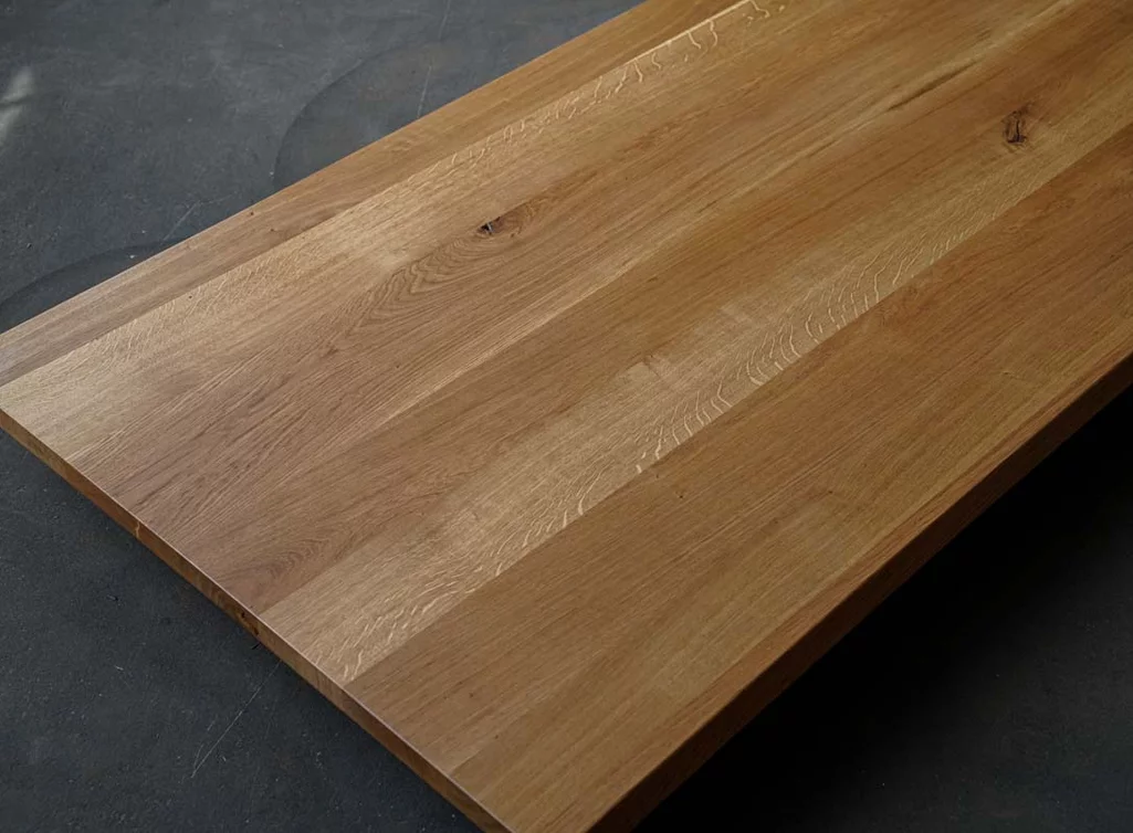 Baumkanten Tischplatte Eiche astig in 268x108cm