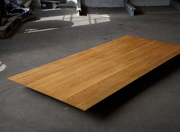 Eiche Tischplatte mit Schweizer Kante in 220x100cm