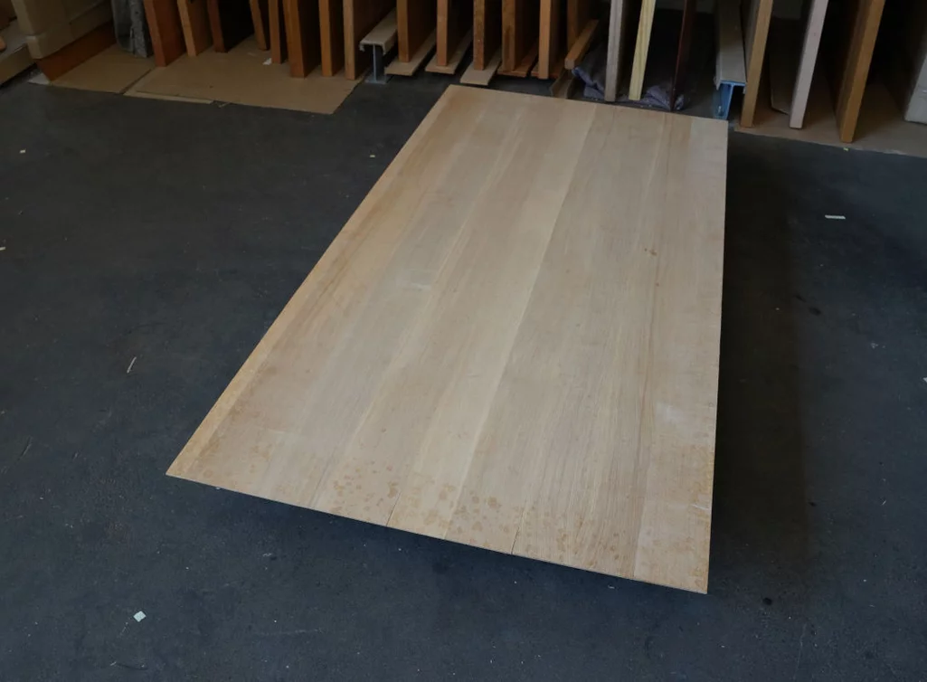 Astfreie Eiche Tischplatte 180 × 90 cm mit Facettenkante Nr. 370 von vornevvvv