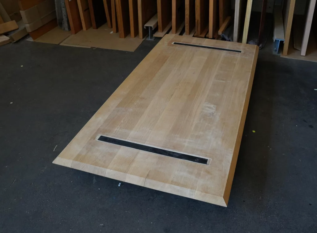 Unterseite der astfreien Eiche Tischplatte 180 × 90 cm Nr. 370