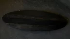 Ovale Tischplatte aus Mooreiche 153 × 58 cm mit lackierter Oberfläche