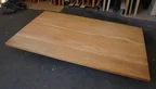 Draufsicht auf die astfreie Eiche Tischplatte 180 × 110 cm mit natürlicher Maserung