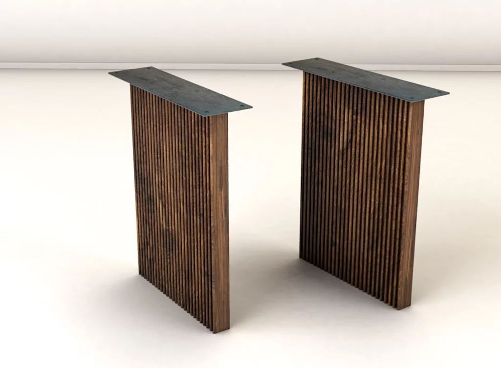 Tischgestell nach Maß aus Nussbaum im Vintage Look