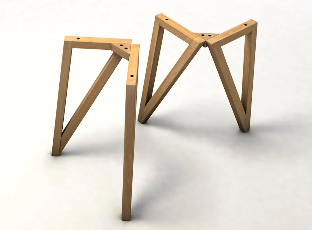 Tischgestell Buche auf Maß in verschiedenen Oberflächen zur Auswahl