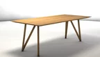 Beispiel Montage: Tischuntergestell Holz mit einer Tischplatte aus Buche 220x100cm