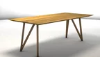 Montagebeispiel: Tischgestell Holz mit einer Eiche Tischplatte in 220x100cm