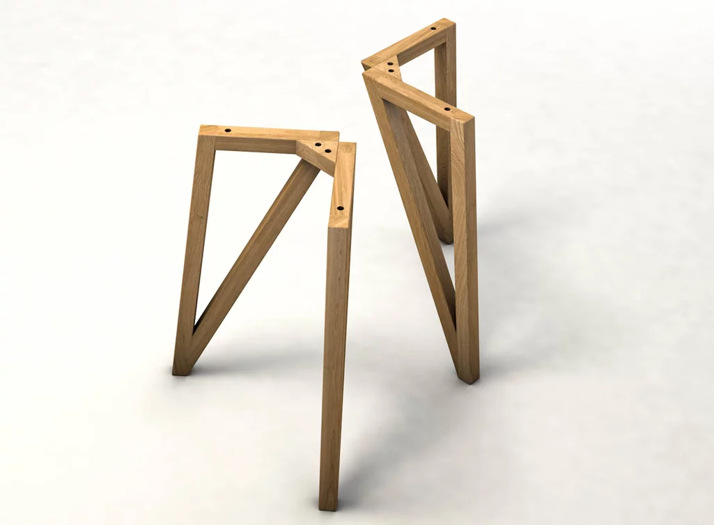 Tischgestell Eiche Massivholz in verschiedenen Oberflächen Veredelungen zur Auswahl