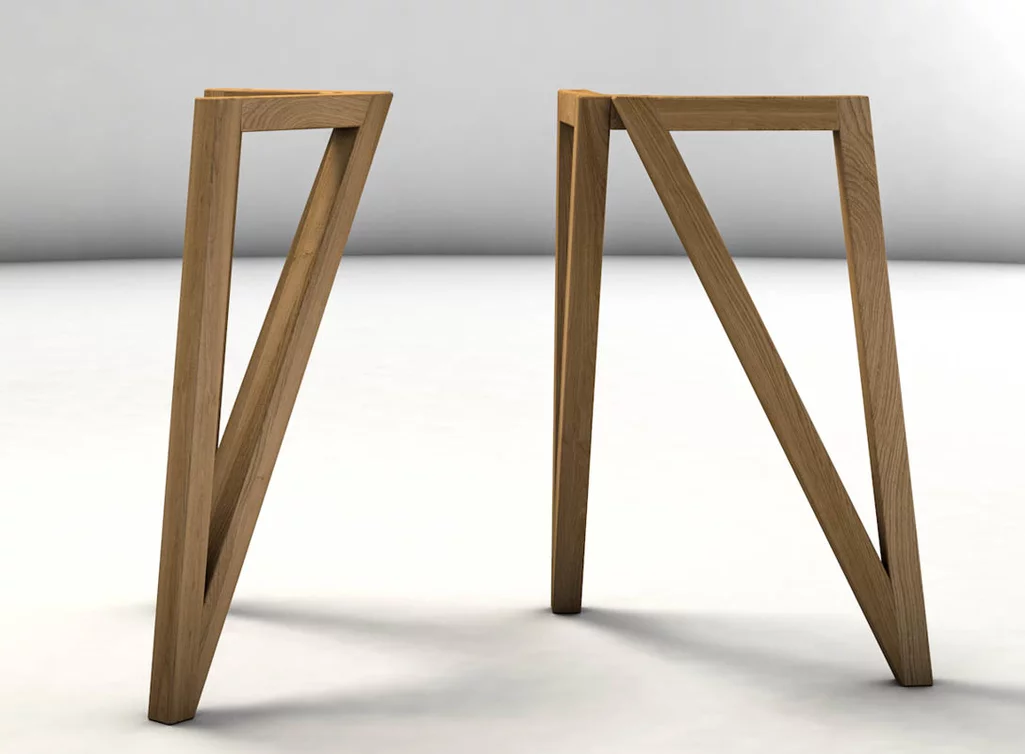 Filigranes Tischgestell aus Eichenholz auf Maß gefertigt