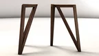 Tischgestell Massivholz Nussbaum nach Maß, Modell AFR763