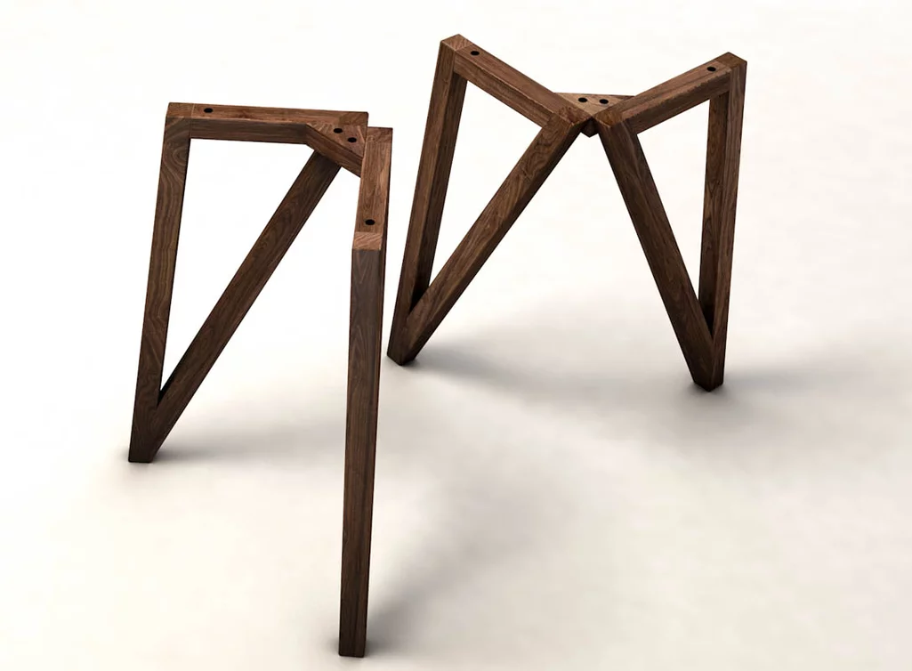 Tischgestell nach Maß aus Nussbaum in verschiedenen Oberflächen