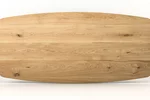 Tischplatte nach Maß aus Eiche in Bootsform gefertigt