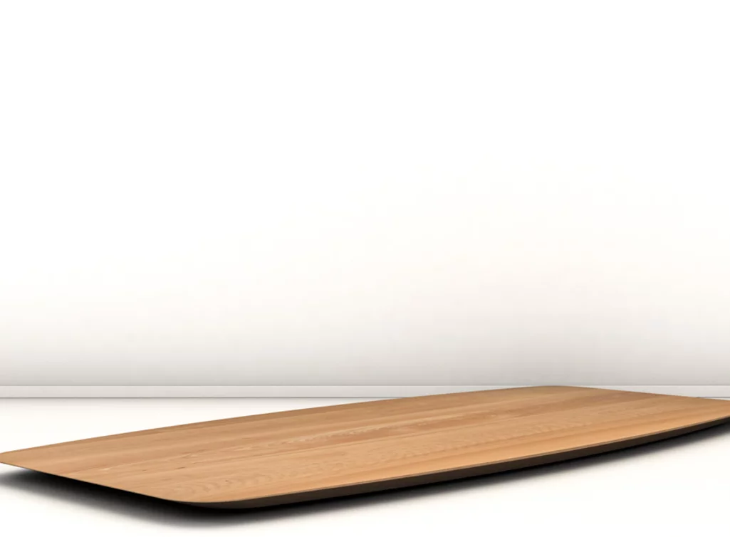 Tischplatte Holz aus Buche in Bootsform nach Maß gefertigt