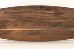 Nussbaum Tischplatte mit Ast und Splint in Bootsform nach Maß